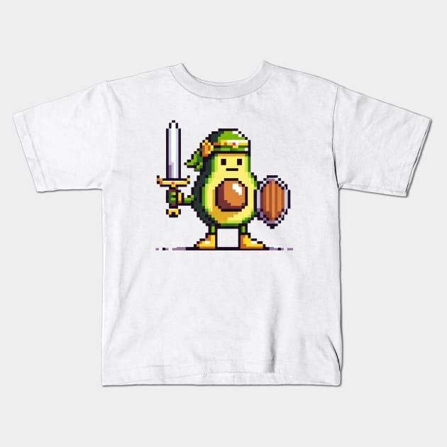 8-Bit Avocado Hero - Pixel Adventure Kids T-Shirt by Pixel Punkster